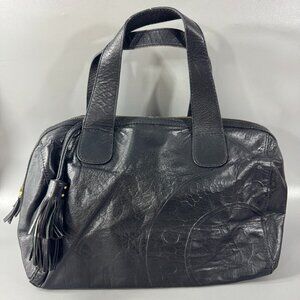 Juicy Couture Y2K Black Leather Bowling Shoulder Bag